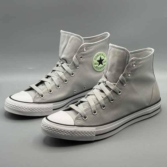 Converse Men's 12 Sneakers Grey Sour Glow Polyester Suede CTAS Hi Chucks A10497F - Picture 2 of 13
